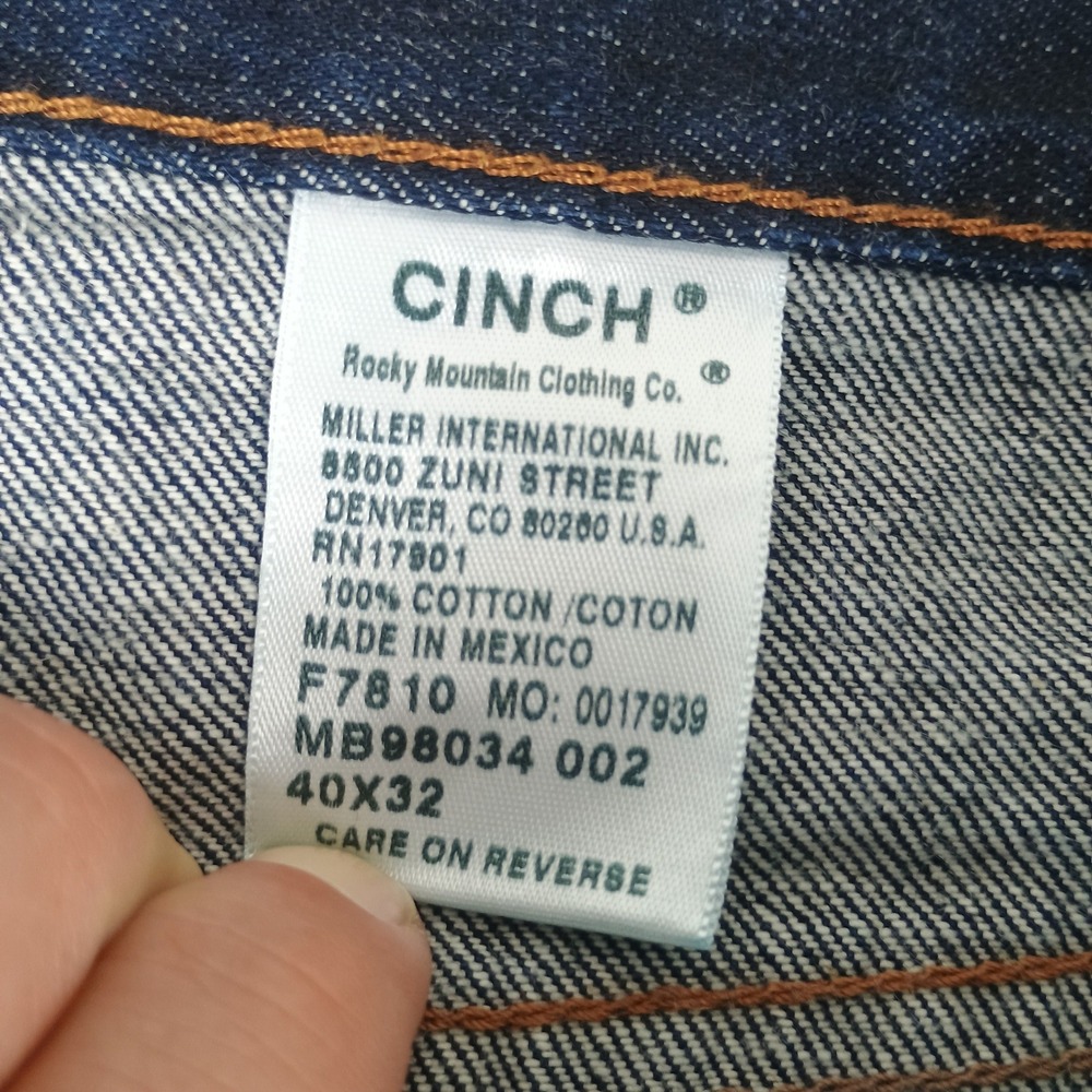 Cinch Jeans Mens 42x33 Dark Wash Denim Western Cowboy Workwear MB98034 002 - Picture 3 of 8